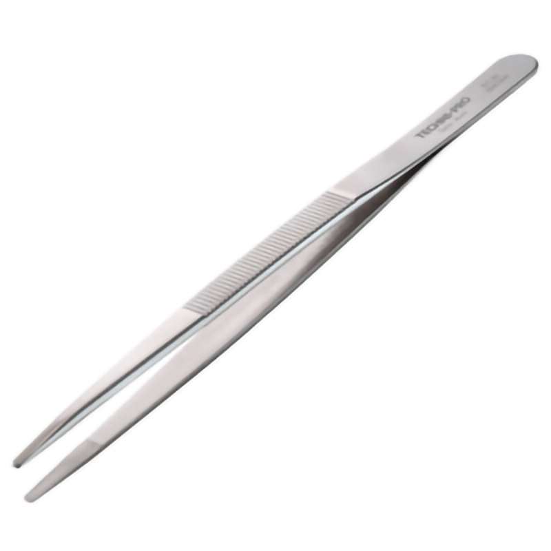 Industrial Tweezers, Style 120, Anti-Acid/Anti-Mag, SS, Strong, Serrated, 6.3"
